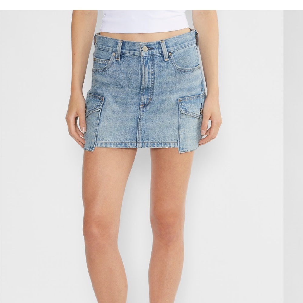 Aritzia denim forum cargo denim skirt